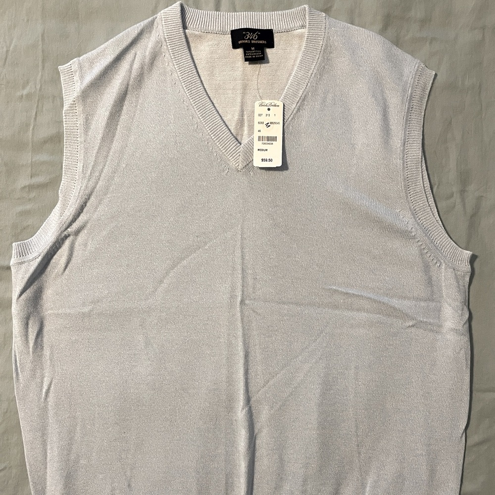 Brooks Brothers Cotton Sweater Vest - NEW - Medium